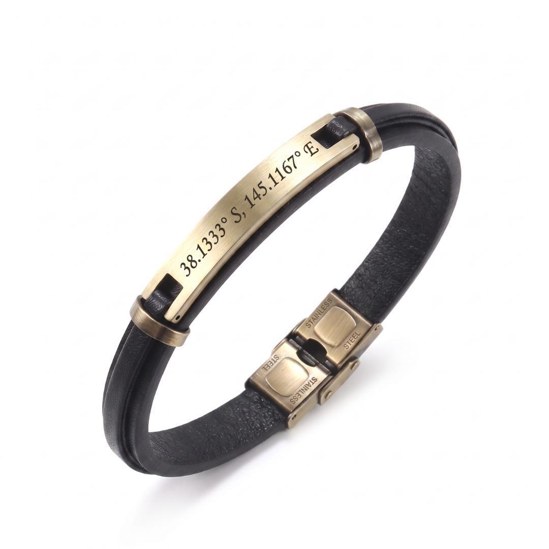 HeritageBond Personalised Leather Bracelet-Personalised Bracelet-Auswara