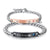 His Queen and Her King Chain Bracelets with Cubic Zirconia-Couple Bracelet-Auswara