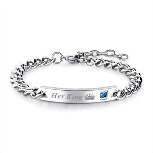His Queen and Her King Couple Chain Bracelets Auswara