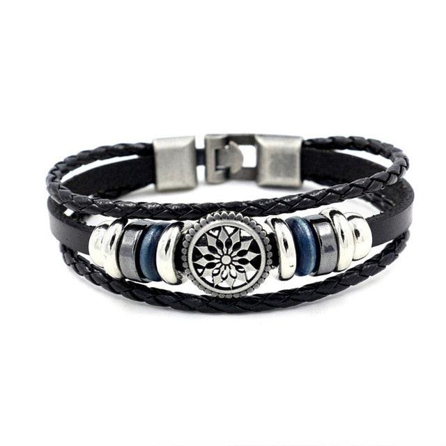Hollow Pattern Leather Bracelet-Leather Bracelet-Auswara