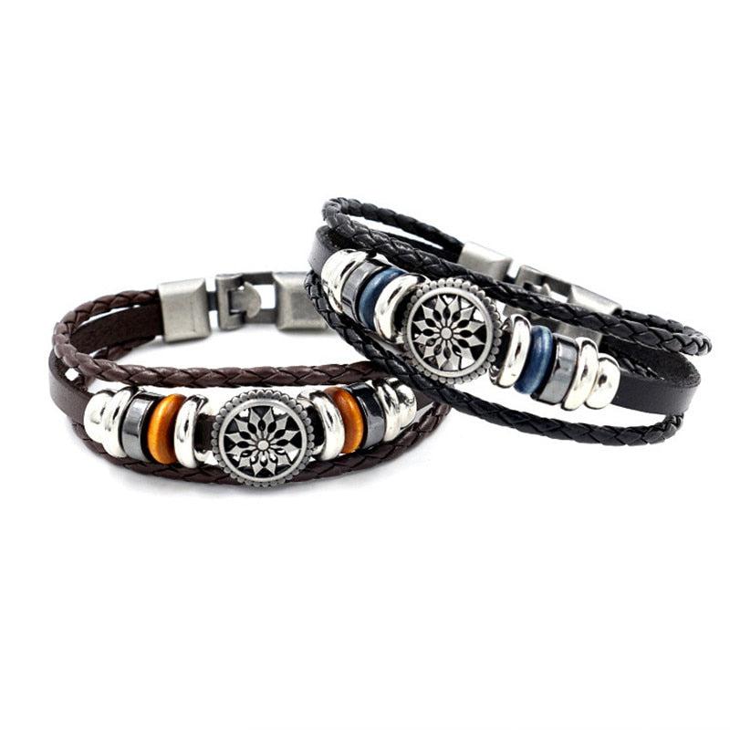 Hollow Pattern Leather Bracelet-Leather Bracelet-Auswara