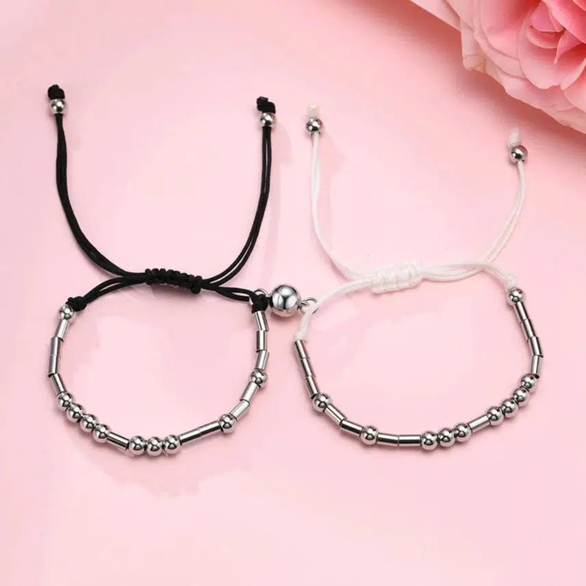 I Love You Morse Code Couples Magnetic Bracelets-Couple Bracelet-Auswara