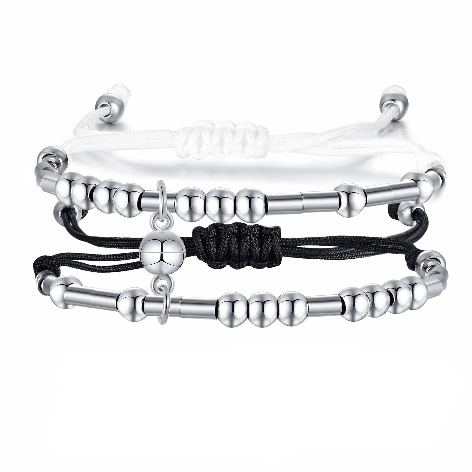 I Love You Morse Code Couples Magnetic Bracelets-Couple Bracelet-Auswara