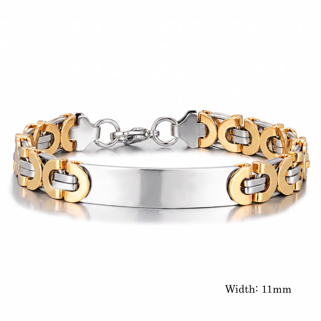 Imperial Personalised Men's Stainless Steel Bracelet-Personalised Bracelet-Auswara