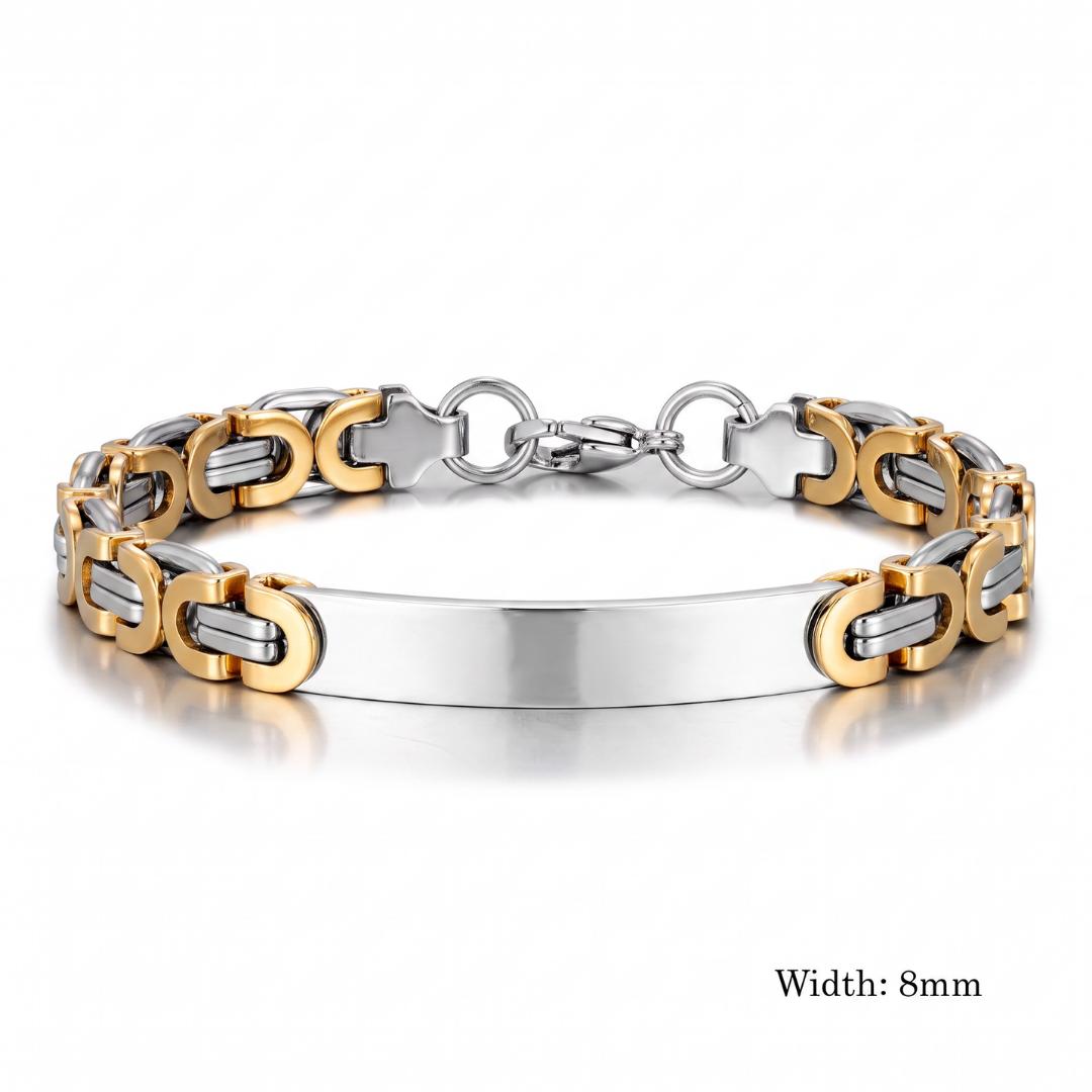 Imperial Personalised Men's Stainless Steel Bracelet-Personalised Bracelet-Auswara