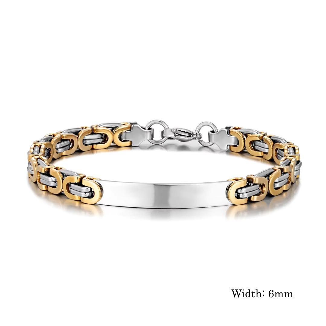 Imperial Personalised Men's Stainless Steel Bracelet-Personalised Bracelet-Auswara