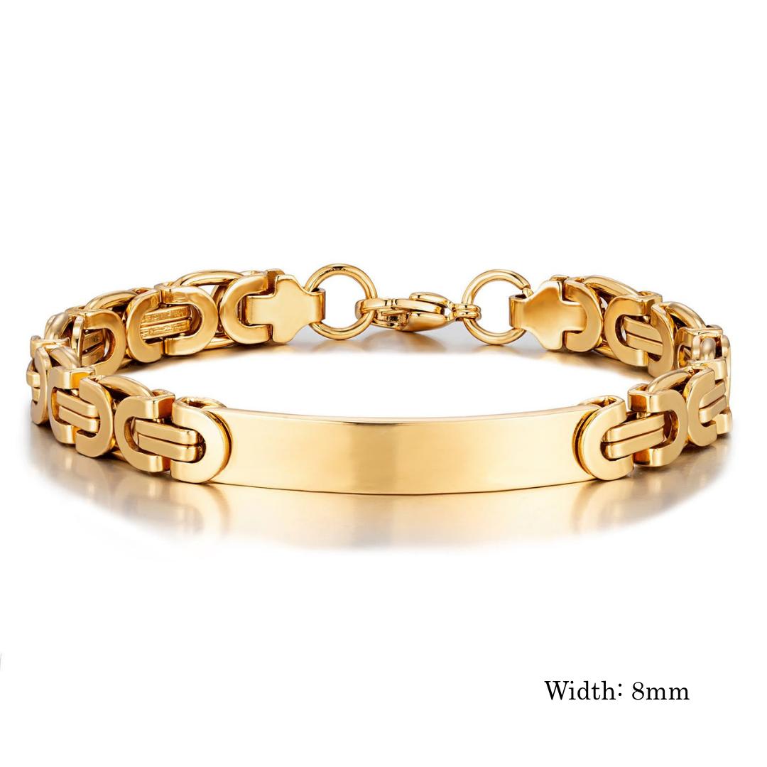 Imperial Personalised Men's Stainless Steel Bracelet-Personalised Bracelet-Auswara