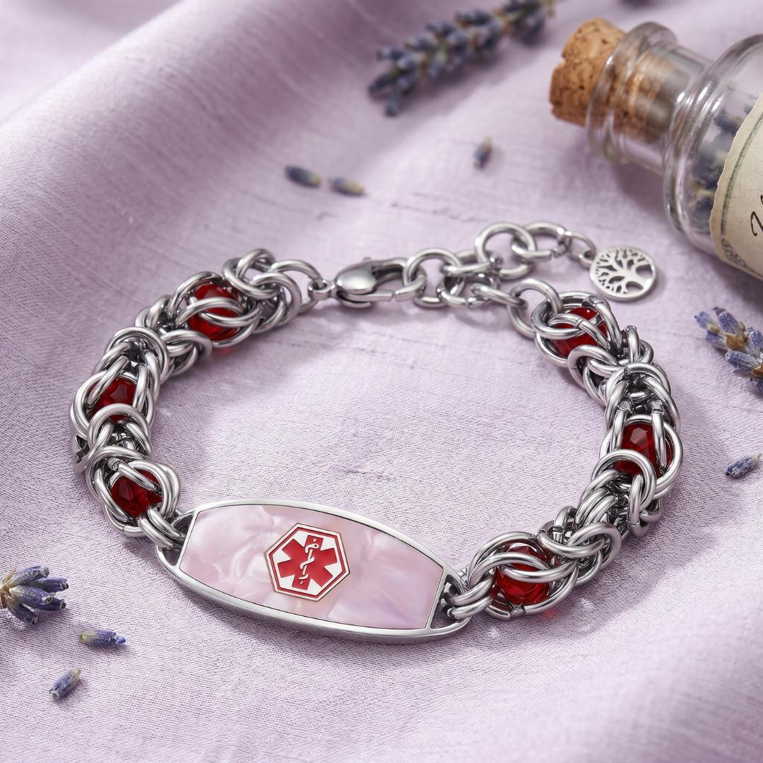 Infinity Weave Women Medical Alert Bracelet-Medical ID Bracelet-Auswara
