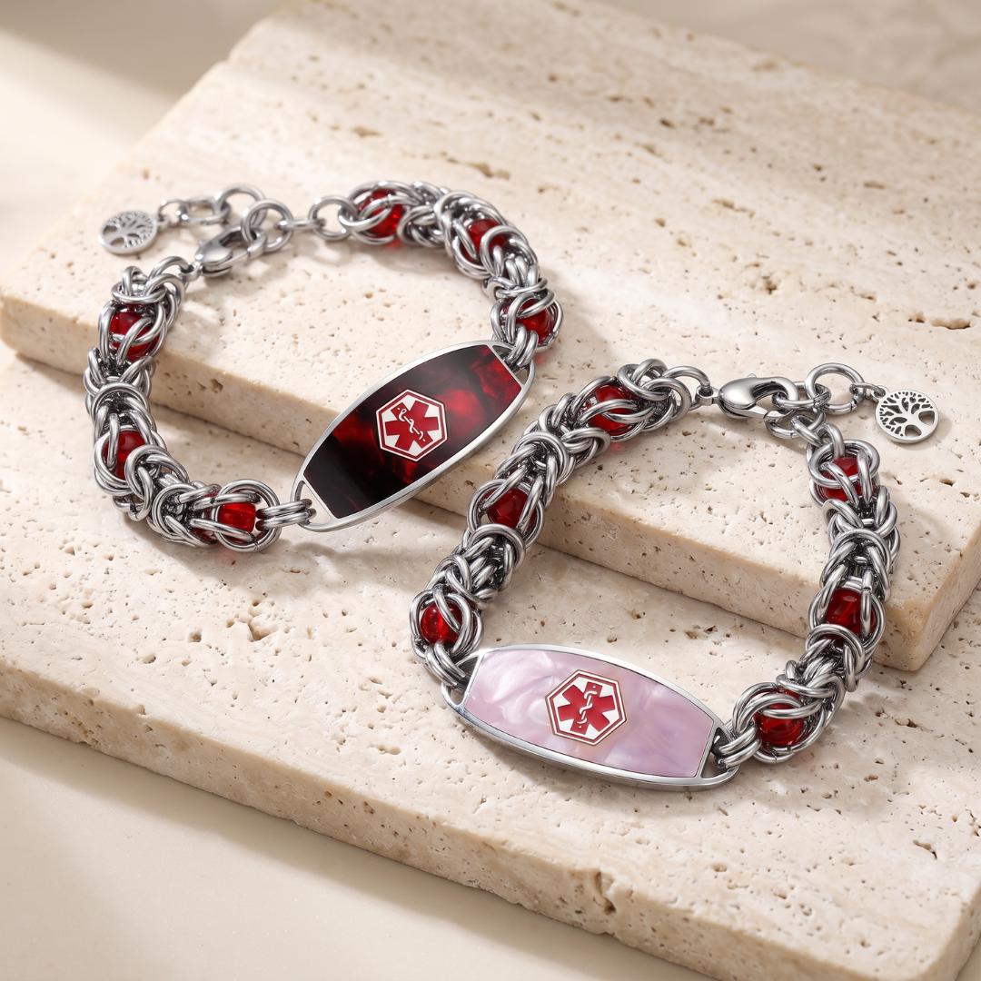 Infinity Weave Women Medical Alert Bracelet-Medical ID Bracelet-Auswara