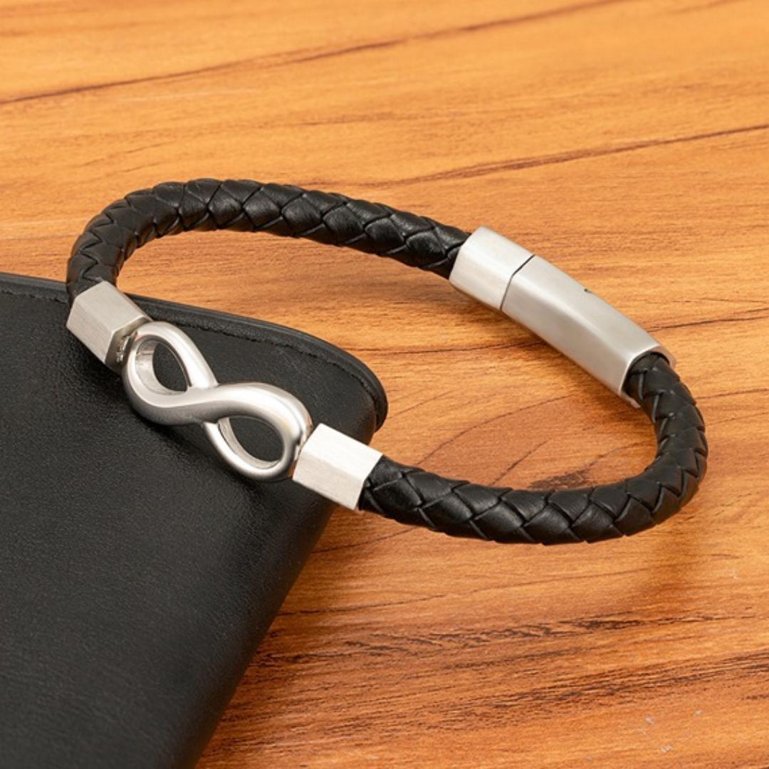 InfinityBond Personalised Leather Bracelet-Personalised Bracelet-Auswara