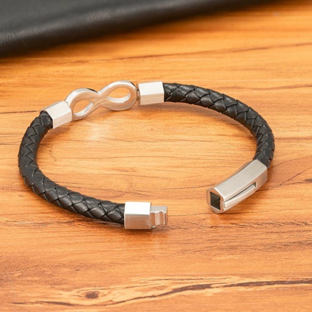 InfinityBond Personalised Leather Bracelet-Personalised Bracelet-Auswara