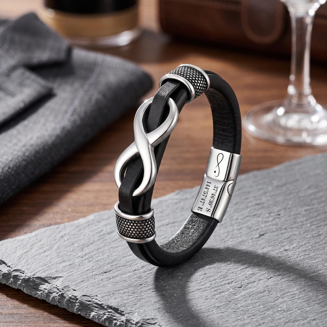 InfinityCore Personalised Leather Bracelet-Personalised Bracelet-Auswara
