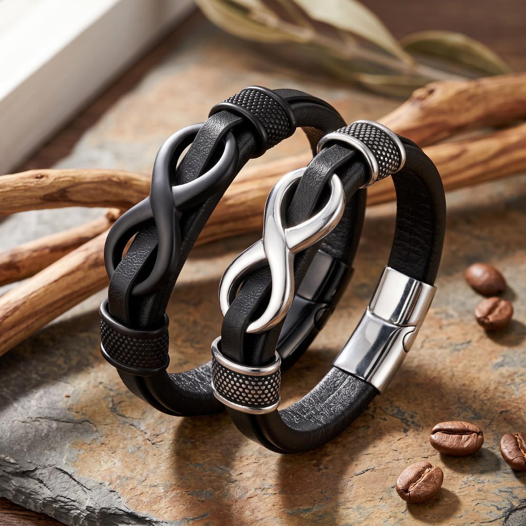 InfinityCore Personalised Leather Bracelet-Personalised Bracelet-Auswara