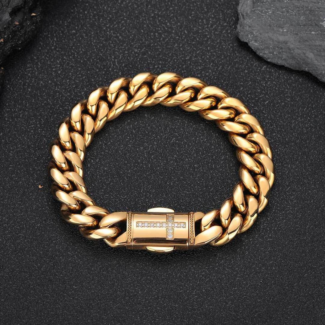 IronFaith Cross Clasp Bracelet-Cross Bracelet-Auswara