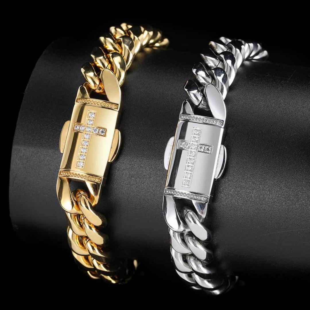 IronFaith Cross Clasp Bracelet-Cross Bracelet-Auswara