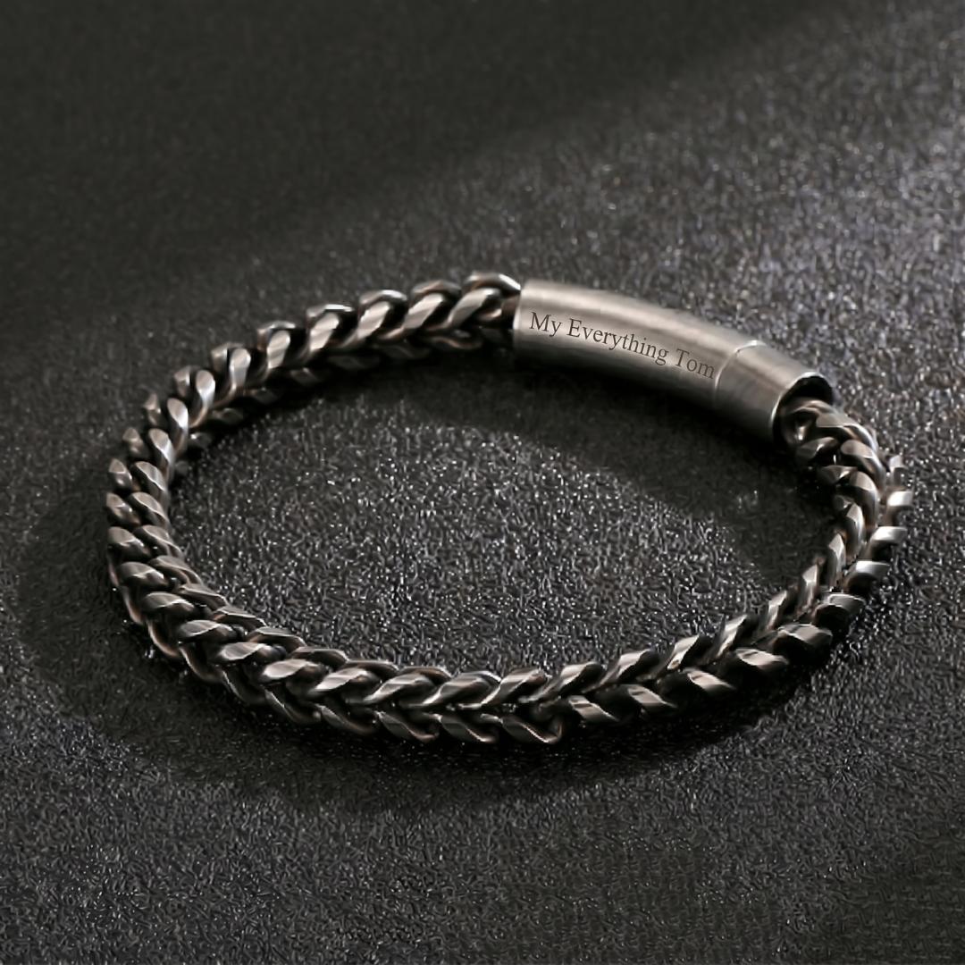 Ironclad Personalised Chain Bracelet-Personalised Bracelet-Auswara