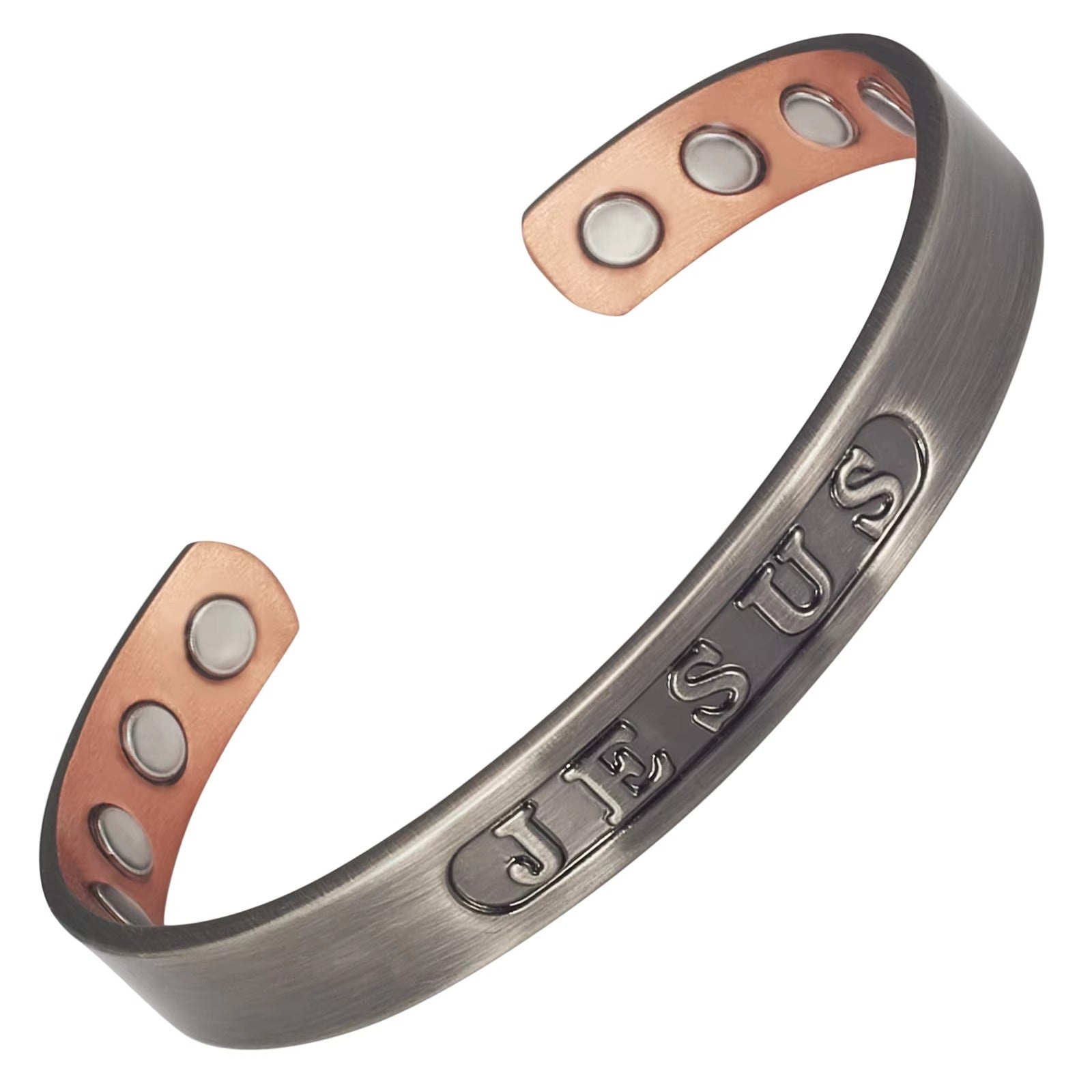 JESUS Copper Cuff – Light-Revealed Edition-Cross Bracelet-Auswara