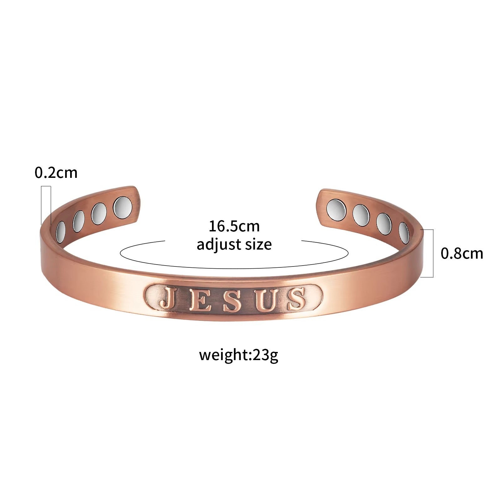 JESUS Copper Cuff – Light-Revealed Edition-Cross Bracelet-Auswara