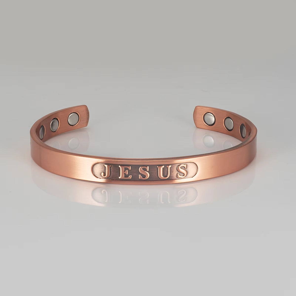 JESUS Copper Cuff – Light-Revealed Edition-Cross Bracelet-Auswara