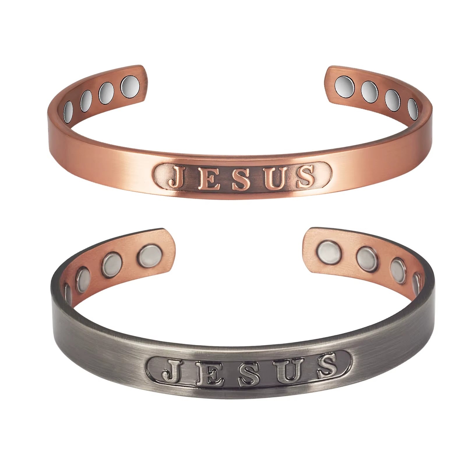 JESUS Copper Cuff – Light-Revealed Edition-Cross Bracelet-Auswara