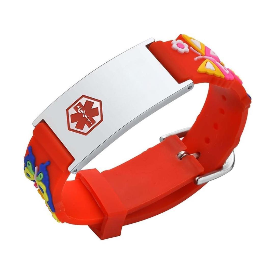 Kids’ Butterfly Medical ID Bracelet-Kids Medical Alert Bracelet-Auswara