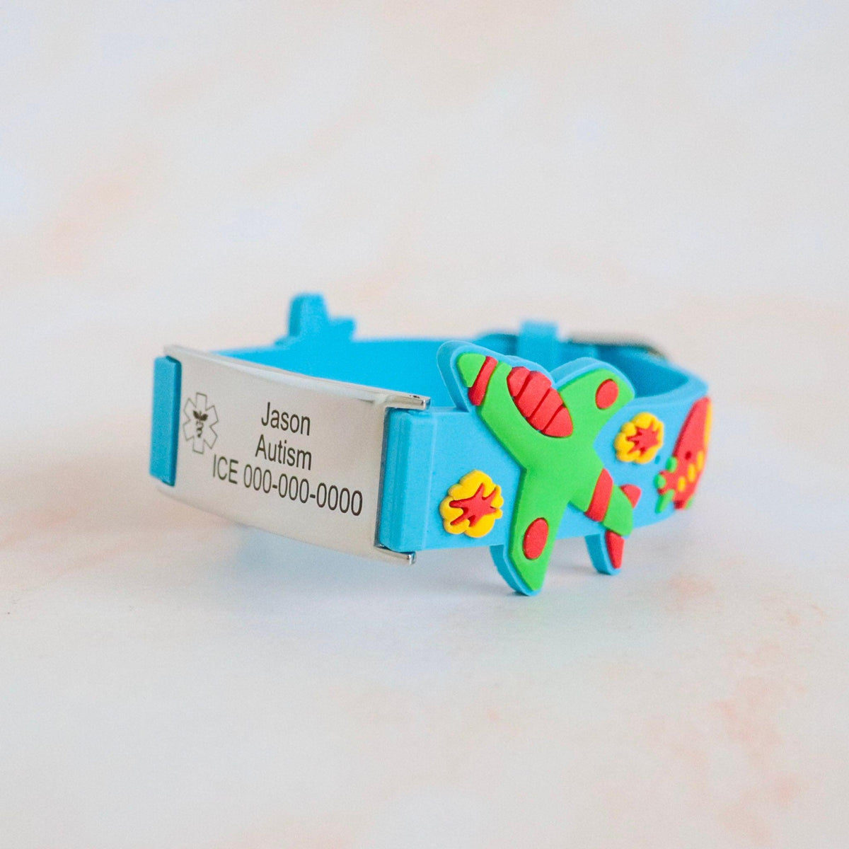 Kids Personalised Medical Silicone ID Bracelet-Kids Medical Alert Bracelet-Auswara