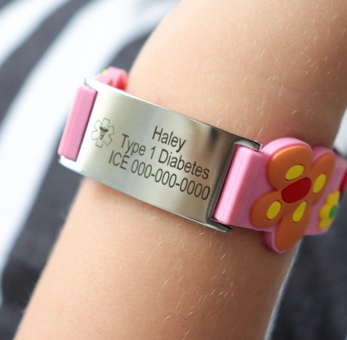Kids Personalised Medical Silicone ID Bracelet-Kids Medical Alert Bracelet-Auswara
