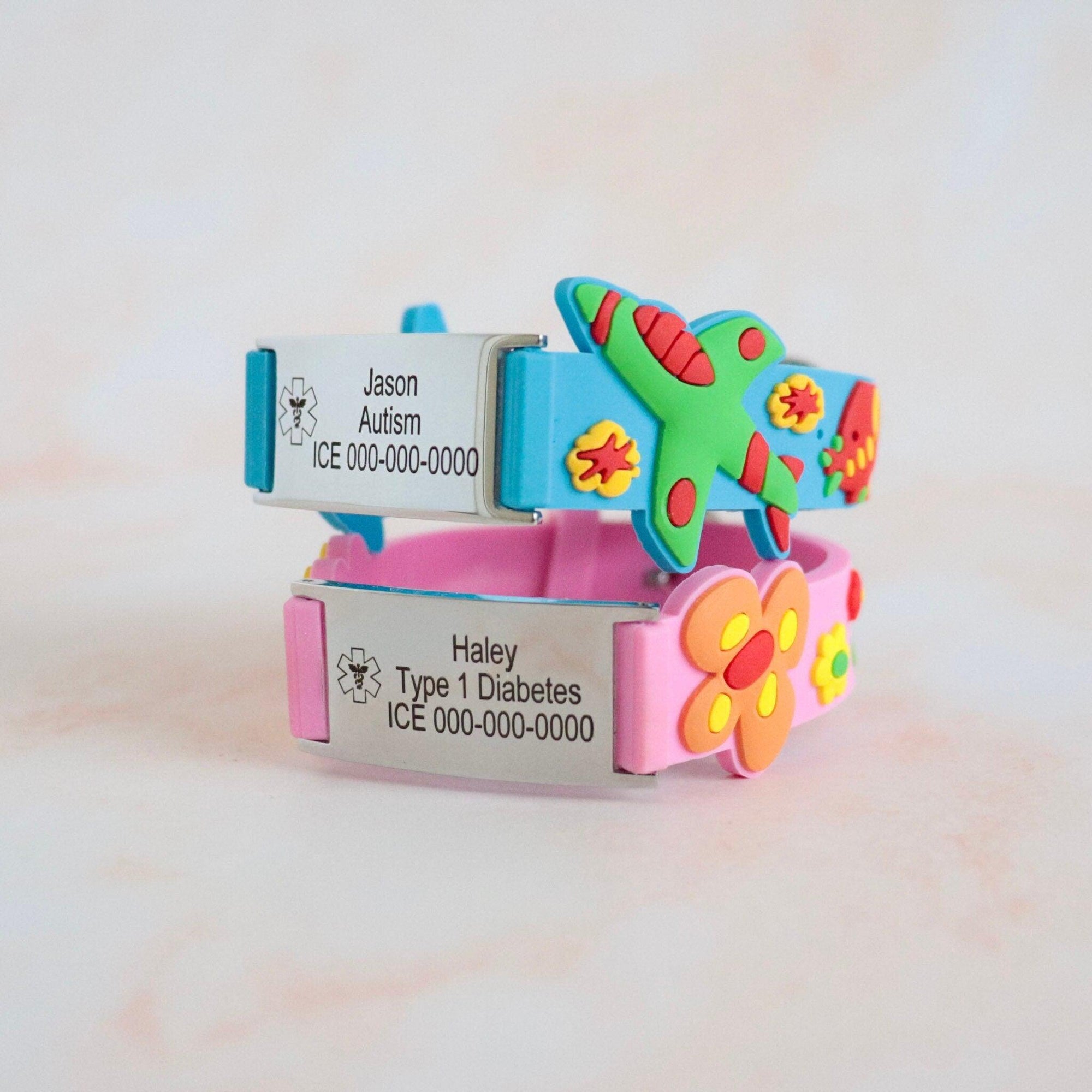 Kids Personalised Medical Silicone ID Bracelet-Kids Medical Alert Bracelet-Auswara
