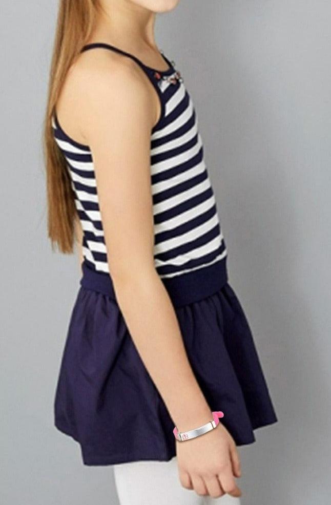 Kids Personalised Pink Silicone Medical Alert ID Bracelet-Kids Medical Alert Bracelet-Auswara