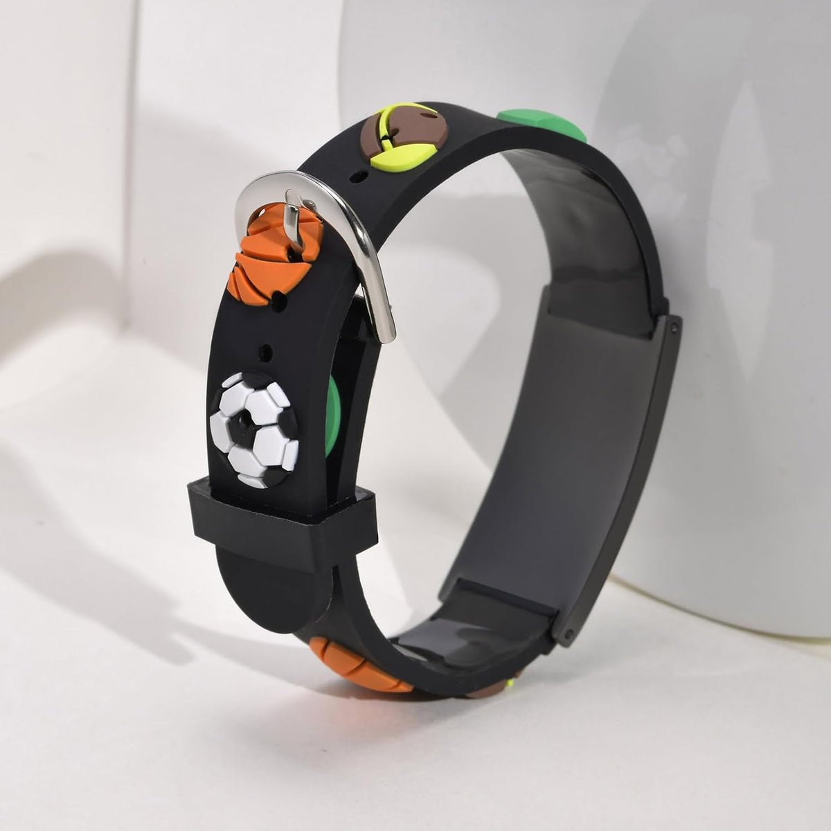 Kids Sports Theme Anti Lost Bracelet – Black Silicone-Anti Lost-Auswara