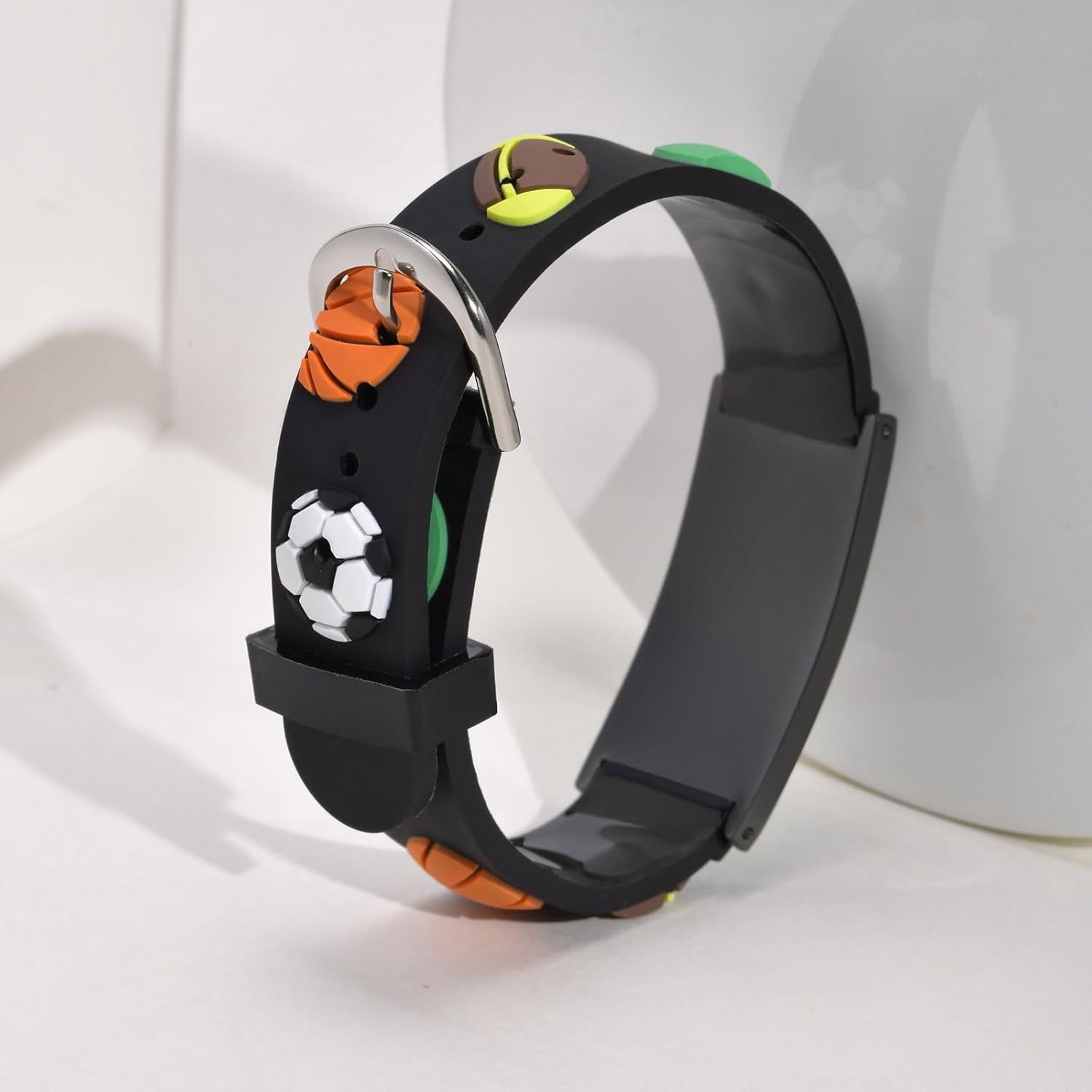 Kids Sports Theme Anti Lost Bracelet – Black Silicone-Anti Lost-Auswara