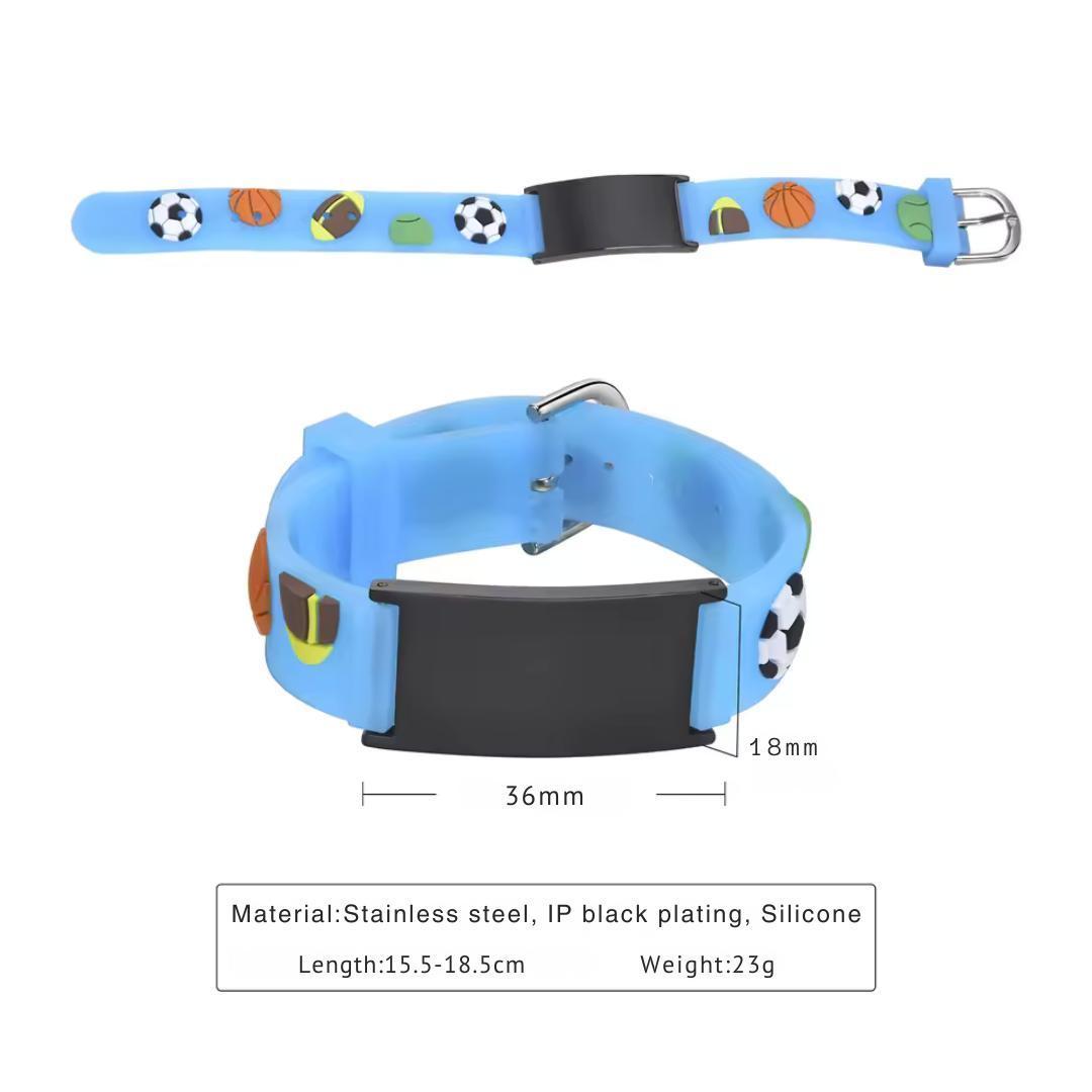 Kids Sports Theme Anti Lost Bracelet – Blue Silicone-Anti Lost-Auswara