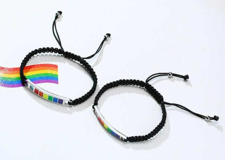 LGBT Couples Bracelets with Cubic Zirconia-LGBT Bracelet-Auswara