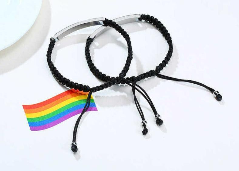 LGBT Couples Bracelets with Cubic Zirconia-LGBT Bracelet-Auswara