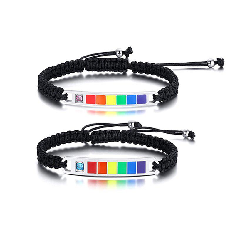 LGBT Couples Bracelets with Cubic Zirconia-LGBT Bracelet-Auswara