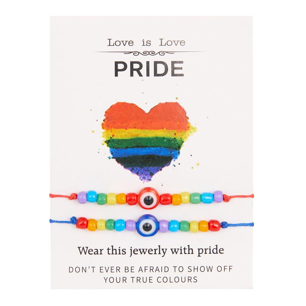 LGBT Evil Eye Rainbow Beads Bracelet Set-LGBT Bracelet-Auswara