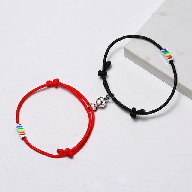 LGBT Magnetic Rope Bracelets for Couples-LGBT Bracelet-Auswara