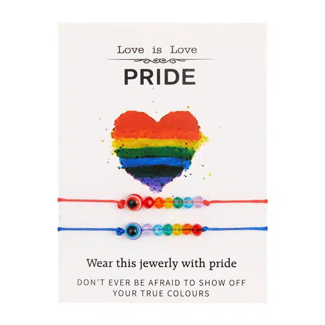 LGBT Pride Evil Eye Rope Bracelet Set-LGBT Bracelet-Auswara