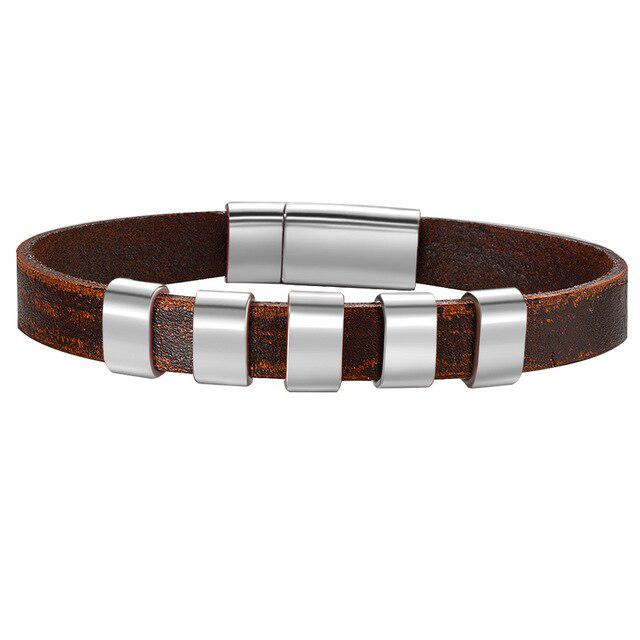 Leather Bracelet with Family Name Beads-Personalised Bracelet-Auswara