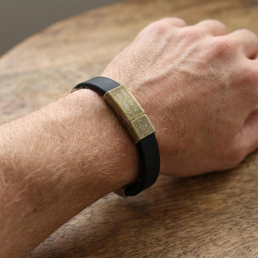 Legacy Engraved Leather Bracelet-Personalised Bracelet-Auswara