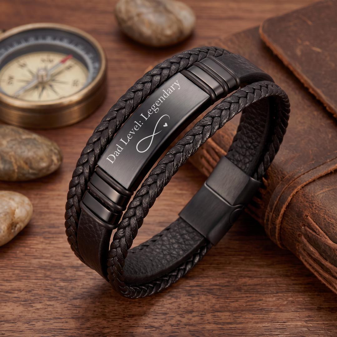 LegacyWeave Personalised Men Leather Bracelet-Personalised Bracelet-Auswara