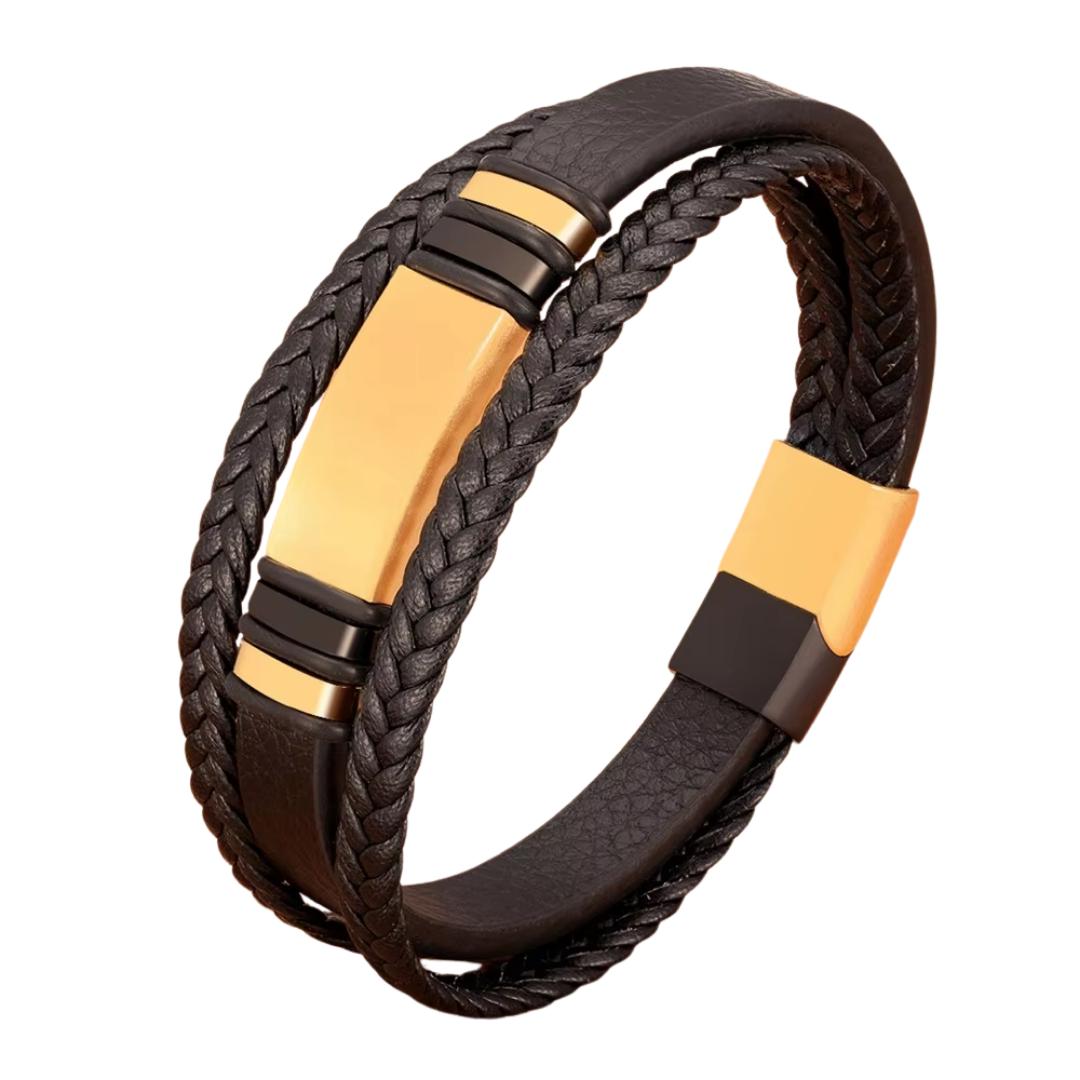 LegacyWeave Personalised Men Leather Bracelet-Personalised Bracelet-Auswara