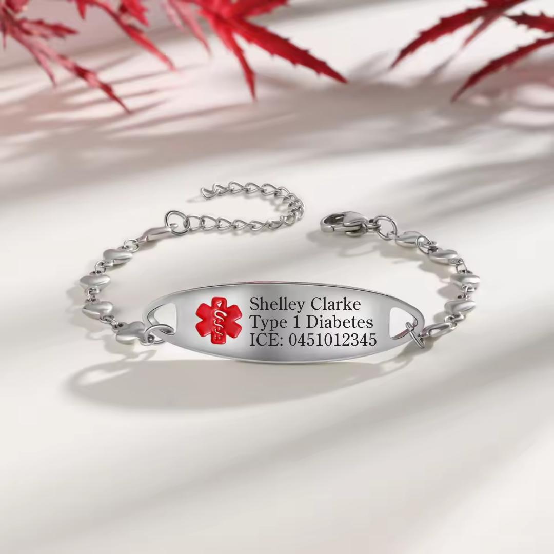 Lifeline Hearts Medical Alert Bracelet-Medical ID Bracelet-Auswara