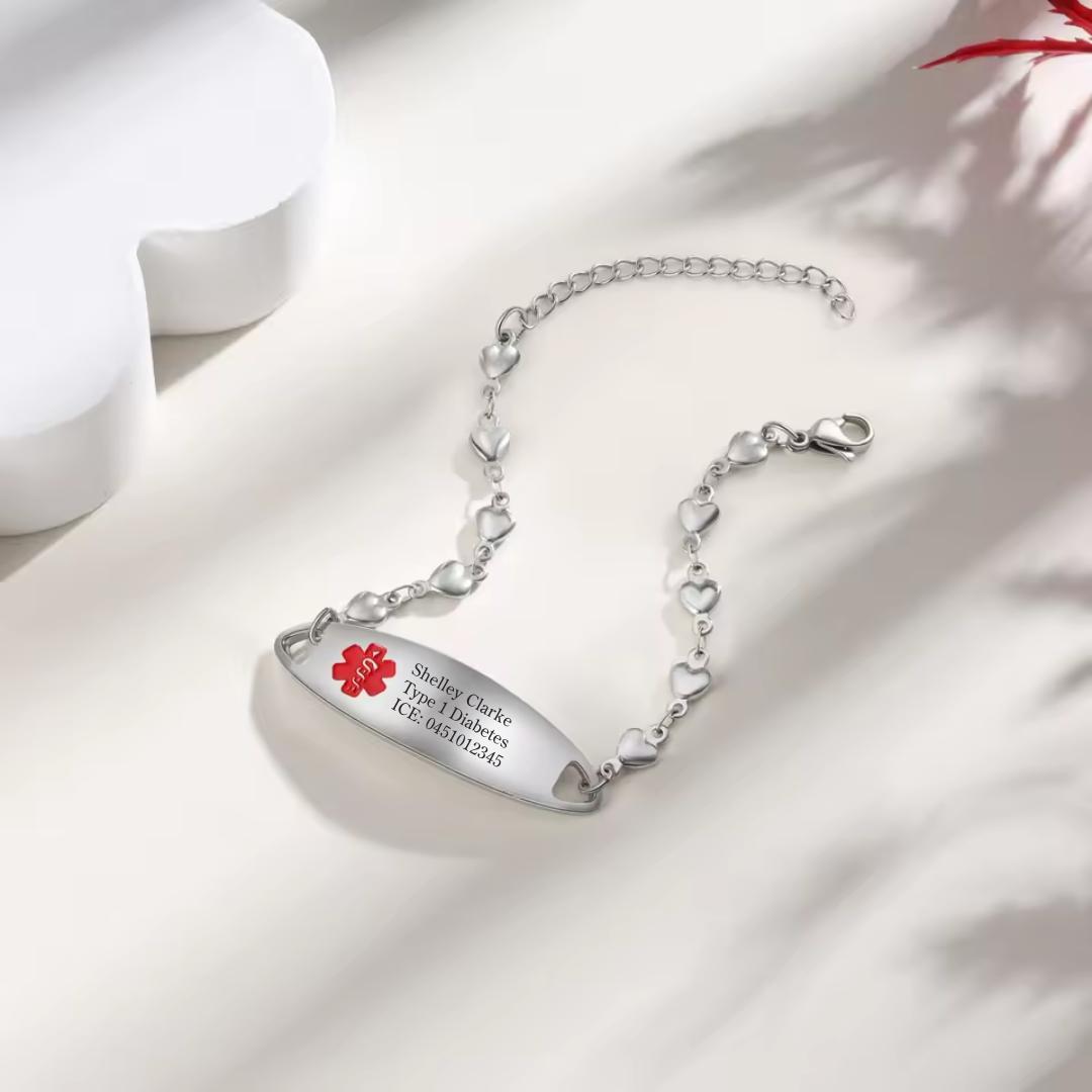 Lifeline Hearts Medical Alert Bracelet-Medical ID Bracelet-Auswara