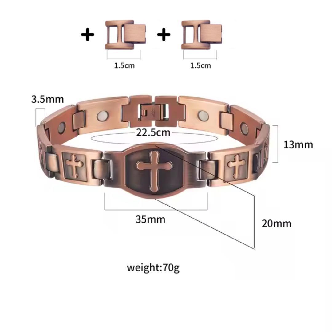 Light-Revealed Engraving Cross Link Bracelet (Limited Edition )-Cross Bracelet-Auswara