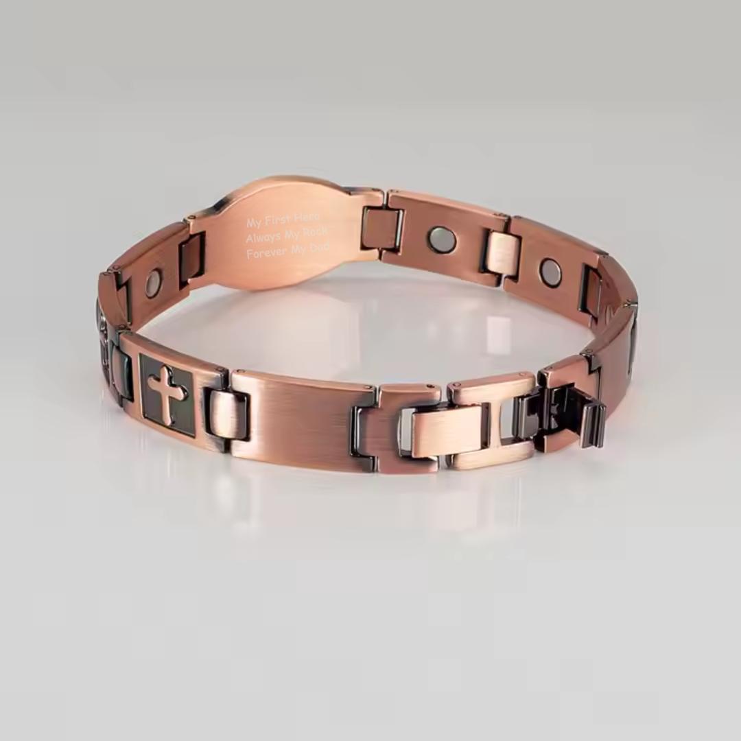 Light-Revealed Engraving Cross Link Bracelet (Limited Edition )-Cross Bracelet-Auswara