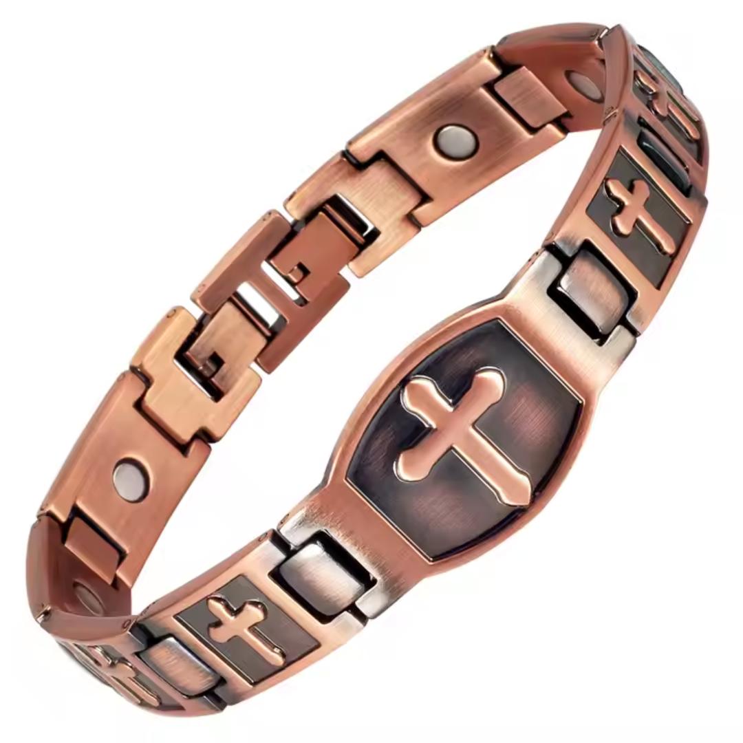 Light-Revealed Engraving Cross Link Bracelet (Limited Edition )-Cross Bracelet-Auswara
