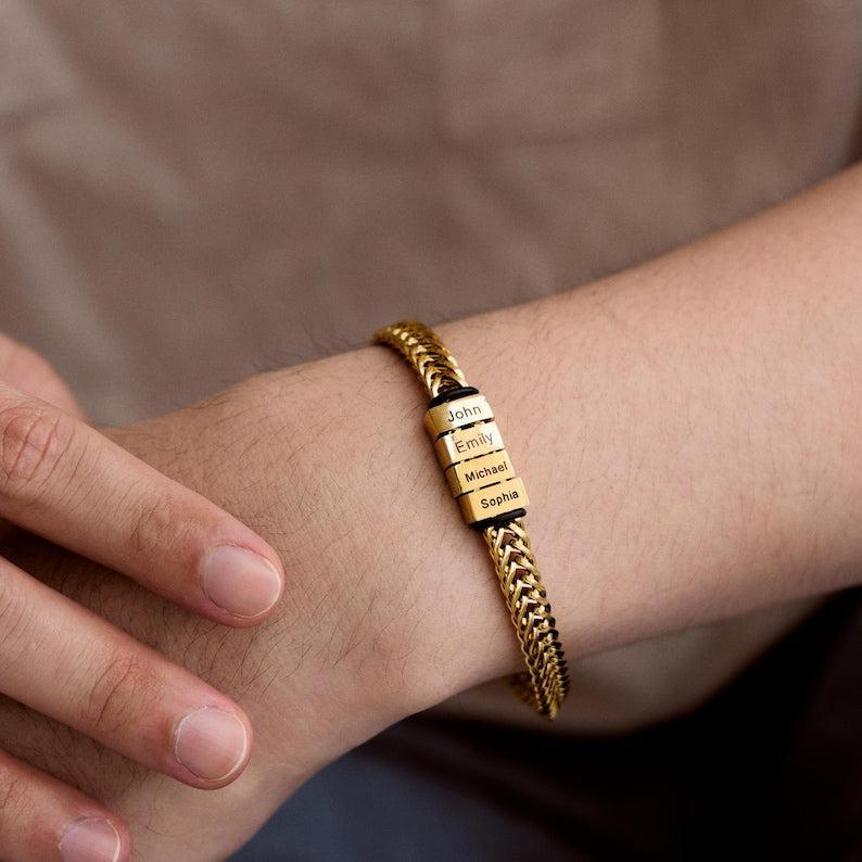 LinkChain Name Bead Bracelet-Personalised Bracelet-Auswara