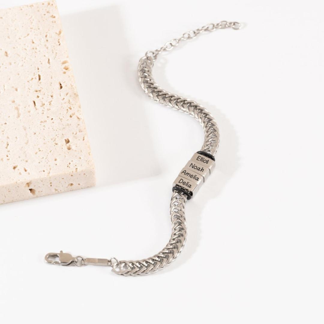 LinkChain Name Bead Bracelet-Personalised Bracelet-Auswara