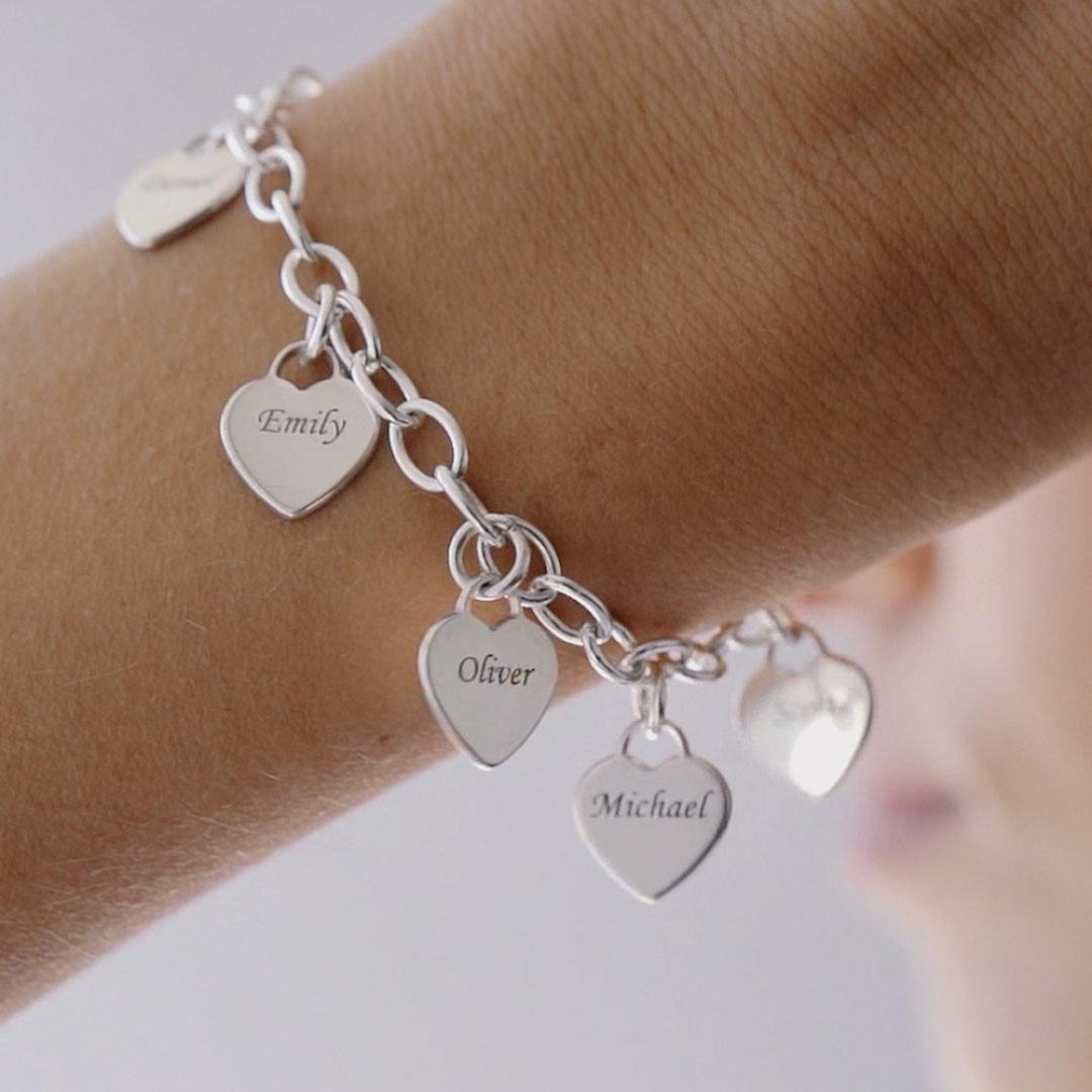 Linked Hearts Women's Personalised Bracelet-Women Bracelets-Auswara